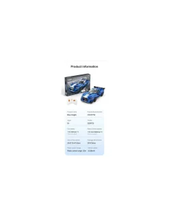 CaDA Bricks Voiture de course Bleu 325 pièces - CaDA New